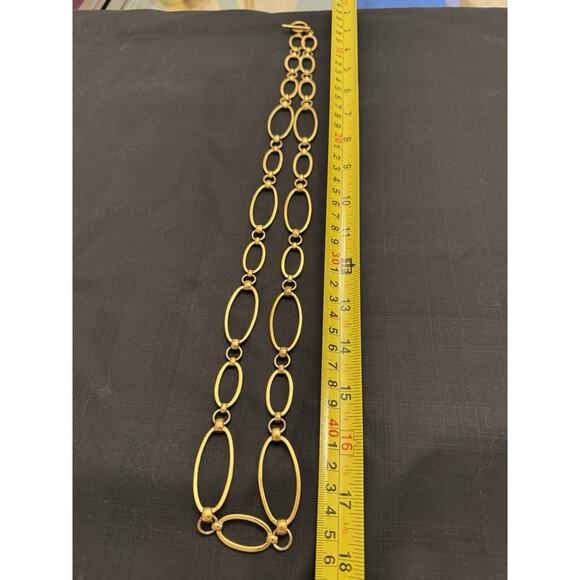 Ralph Lauren LRL Oval Link Necklace In Gold Tone - Picture 5 of 6